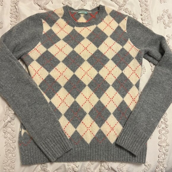 Women's J crew argyle crew neck sweater size XS - Picture 3 of 8